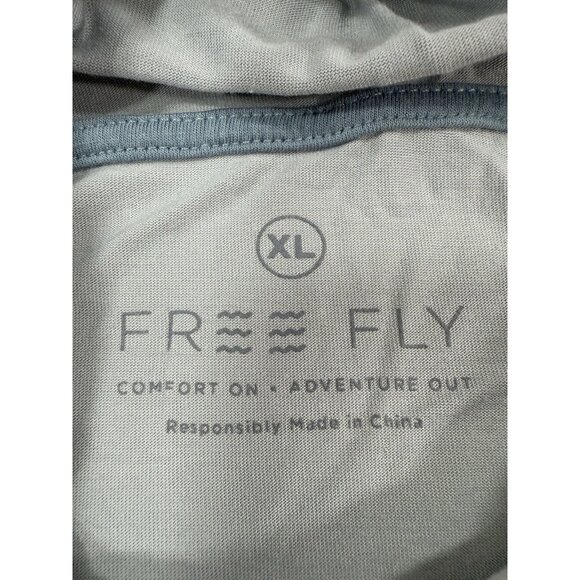 Free Fly Mens Lightweight Bamboo Hoodie Sz XL Gray Stretch Pullover Thumb Holes - Picture 6 of 10